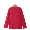 thumbnail image 5 of Loopsun Boys Girls Fall Shirts, Children's Casual Sports Solid Color Long Sleeve Round Neck T-shirt Top Red 4-5 Years, 5 of 5