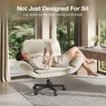 thumbnail image 4 of Patbrela Office Chair Teddy Plush Ergonomic Criss Cross Office Chair with Adjustable Armrests, Swivel Vanity Chair Comfy Computer Desk Chairs, Beige, 4 of 10