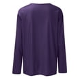 thumbnail image 5 of Duoif Hauts pour Femmes Col Rond Manches Longues Couleur Unie T-Shirt Décontracté T-Shirts pour Femmes Violet TG, 5 of 5