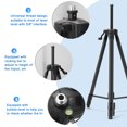 thumbnail image 2 of Tignapoo Adjustable Laser Level Tripod with 5/8" Universal Mount, Extendable Rod, and Bubble Level - 1.5m Height, Durable Aluminum Alloy Construction, Black/Silver Finish, White Carton Packaging, 2 of 7