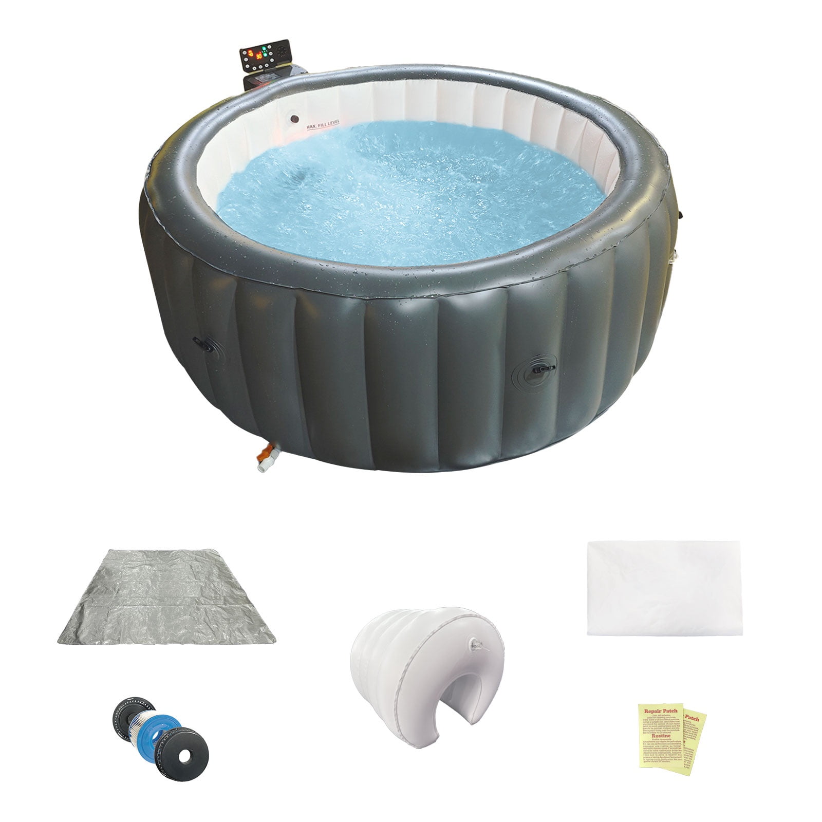 Segmart Inflatable Hot Tub, 2-4 Person Portable Spa with 130 Bubble Jets
