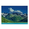 thumbnail image 2 of Highland Cutting Board, Lake in Altai Mountains Highlands Clouds Sunny Summer Day Travel Attraction, Decorative Tempered Glass Cutting and Serving Board, in 3 Sizes, by Ambesonne, 2 of 5