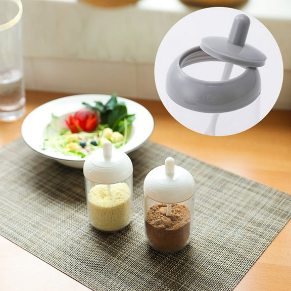 WHAMVOX  2 PCS Jars Sugar Bowl with Lid and Spoon Kitchen Storage Containers