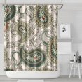 thumbnail image 2 of Chic Retro Boho Curtain 72x84 Inches, Quick-Dry Polyester with Plastic Rings, Paisley Floral Pattern for Elegant Bathrooms, 2 of 5