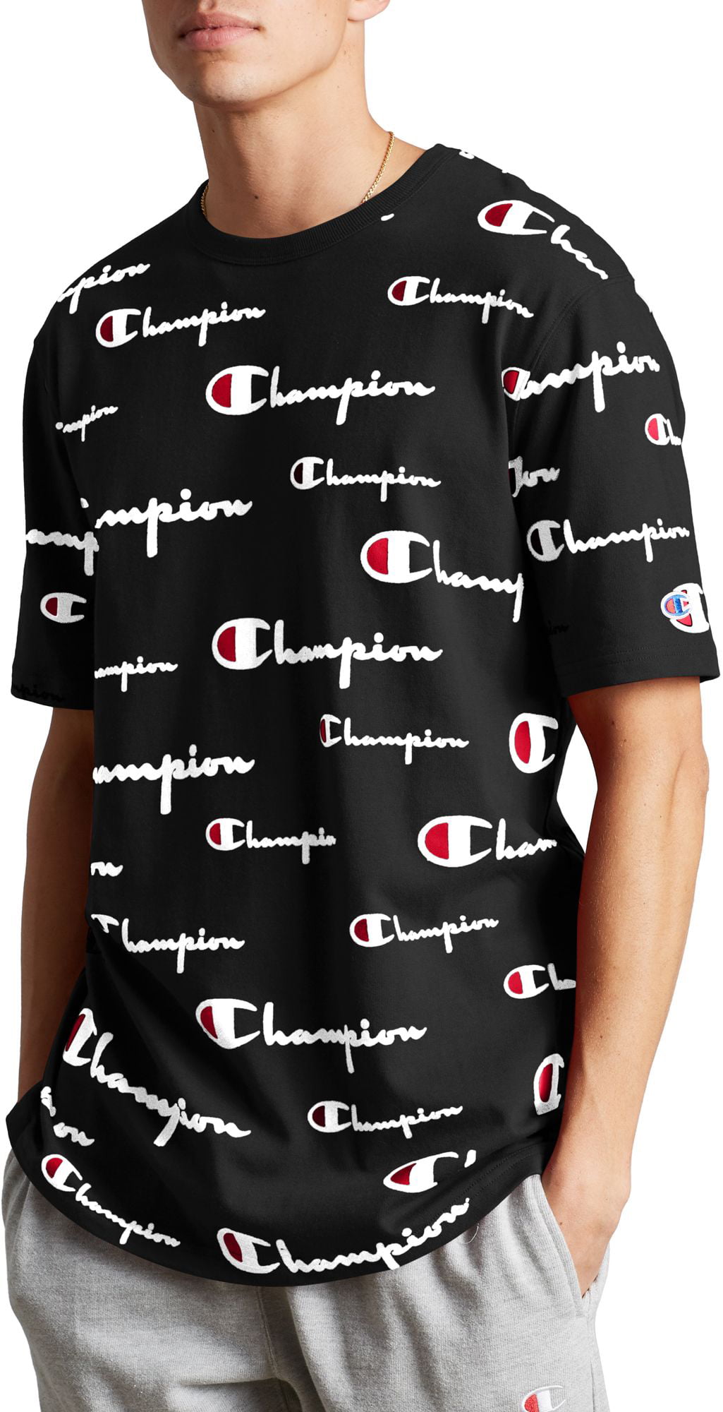 Champion - Champion Life Men's Allover Logo Print Heritage T-Shirt ...