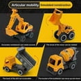 thumbnail image 5 of Gqtwoy 4-Piece Children's Engineering Vehicle Set, Excavator, Bulldozer, Dump Truck, Mixer Truck Toy, Sandpit Play, Role-Playing Vehicle for Kids, Beach and Yard Fun, 3+ Age, 5 of 6