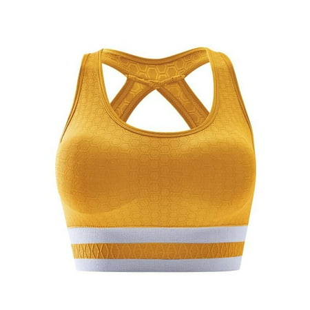 ZVNAH Womens Bras Women s Sports Bra Tank Top Seamless Back Gathering No Steel Ring Shockproof Running Fitness Yoga Bra Underwire Bras