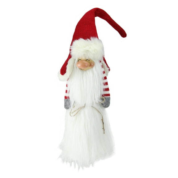 Northlight Slim Santa Gnome Christmas Figure - 22” - White and Red