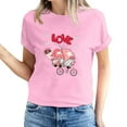 thumbnail image 2 of Fesfesfes Gym Shirts Women's Valentine's Day Love Printed Short Sleeved T-shirt Top Short Sleeved Round Neck Top/Shirt Women Essentials XL(US:10), 2 of 6