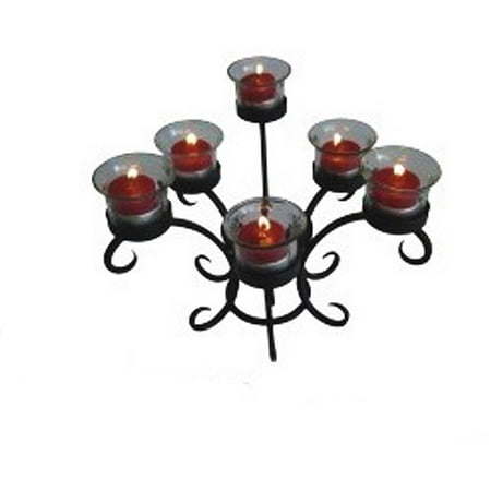 Charleston Wrought Iron Tabletop Candle Holder, Charcoal