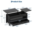 thumbnail image 3 of 47.2 Inch Lift Top Coffee Table, Adjustable Height Wooden Center Table with 2 Drawers, Hidden Compartment and Open Shelf for Living Room Home Office, 3 of 9