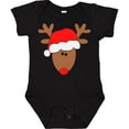 thumbnail image 3 of Inktastic Christmas Cute Reindeer in Santa Hat Boys or Girls Baby Bodysuit, 3 of 5