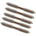 thumbnail image 2 of M8 X 70mm Double Ended Wood To Wood Furniture Fixing Dowel Screw 5pcs, 2 of 5