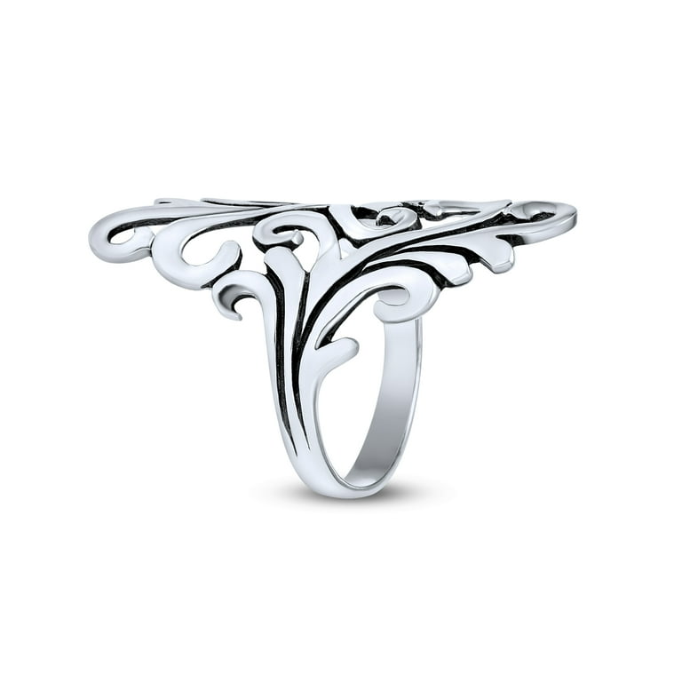 Leaf Vine Design Oxidized Sterling Silver Ring - Nature Inspired Leaf Vine Design Oxidized Sterling Silver Ring - Nature Inspired