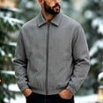 thumbnail image 2 of Men's Classic Gingham Plaid Collared Windbreaker Jacket, Full Zip Long Sleeve Loose Fit Coat with Pockets, Fall Winter Casual Outerwear for Hiking Travel Work, 2 of 6
