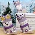 thumbnail image 5 of 1/3 Pcs Purple Snowflakes Christmas Stockings Glitter Christmas Presonalized Large Stocking Sock Xmas Party Winter Decor Candy Bag Family Holiday 18", 5 of 7