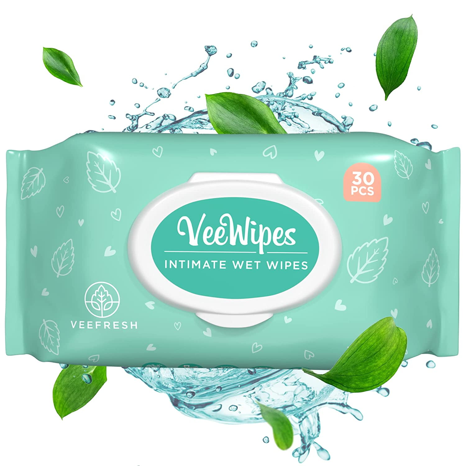 VeeWipes Sensitive Feminine Hygiene Wipes pH Balanced, Alcohol Free