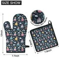 thumbnail image 6 of Dark Blue Princess Castle Pattern Kitchen Oven Mitt and Pot Holder Sets 2 Pcs for Baking, Cooking and Grilling, Heat Resistant Up To 392 °F, 6 of 7