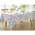 thumbnail image 5 of SASTYBALE Spring Summer Floral Tablecloth Rectangle 60 x 102 Inch Watercolor Wild Flower Butterfly Table Cloth, Spill Proof Fabric Table Cover for Dining, Party, Patio, Indoor, Outdoor, Pink, 5 of 6