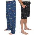 thumbnail image 2 of Munki Munki Pyjama Garçons et Hommes Ensemble de Bas de Pyjama 2 Pcs avec Imprimés Amusants - Noir (Petit), 2 of 2
