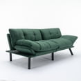 thumbnail image 4 of Sesslife 71" Velvet Futon Sofa Bed with Adjustable Armrests, Convertible Futon Couch, Sectional Couches for Living Room, Bedroom, Apart, Office, 3-Level Adjustable Backrest(Green), 4 of 9