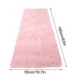 thumbnail image 2 of PLAYDEVMO Faux Sheepskin Area Rug 24x59 Inch Soft Shaggy Carpet for Bedroom Living Room - Plush Floor Mat Non-Slip Backing Tan Color Home Decor, Pink, 2 of 6