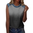 thumbnail image 6 of Trgacdwlo Tank Tops for Women Gradient Crew Neck Women Sleeveless Shirt Patchwork Summer Vintage Womens Tunic Tops, 6 of 7