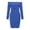 Blue, variant on Womens St. Patrick's Day Knit Dress,Solid Color Off-the-Shoulder & Long Sleeve Stretchy Slim-Fit Bodycon Pullover,Festive Outfit,Size:XL