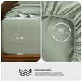 thumbnail image 5 of MooMee 100% Washed Cotton Queen Fitted Sheet Only Linen Like Textured Extra-Deep Pocket Breathable Soft 1-Piece(Sage Green, 60"x80"), 5 of 6