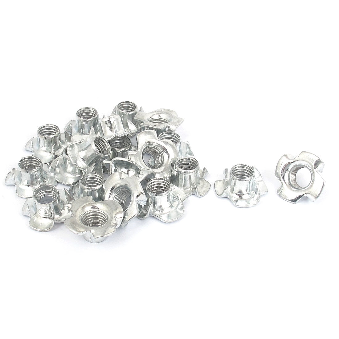25 T-Nut Tee Nuts 1/4"-20 6-Prong  Low Carbon Steel 