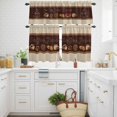 thumbnail image 3 of Coffee Time Beans Kitchen Curtains Valances and Tiers Set of 3 Desserts Vintage Linen Texture Farmhouses Tier Curtains and Valance with Rod Pocket for Small Windows, 27.5"x36", 3 of 9