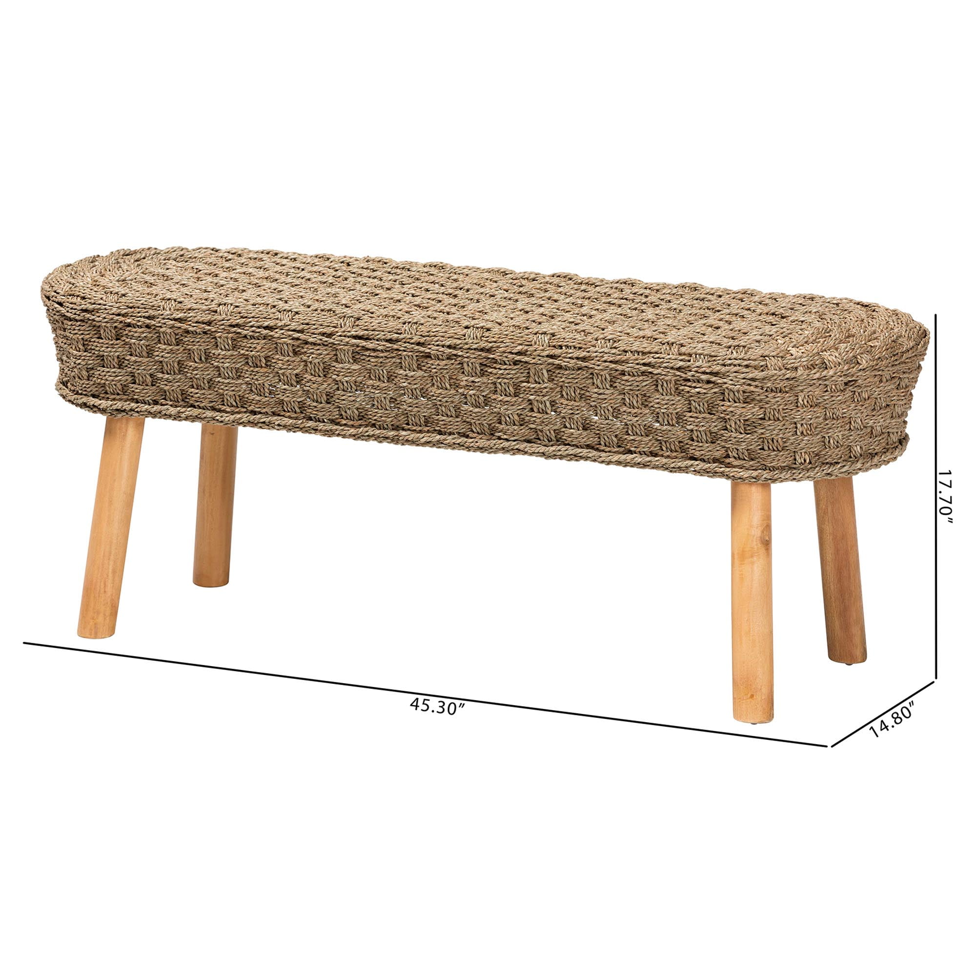 bali & pari Denver Boho Bench, One Size, Light Brown