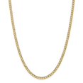 thumbnail image 1 of Real 14kt Yellow Gold 4.3mm Semi-Solid Curb Chain; 16 inch; Lobster Clasp; for Adults and Teens; for Women and Men, 1 of 5