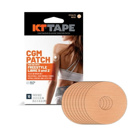 KT Tape CGM Patch for Diabetes Management, Libre Freestyle, Beige, 10 Count
