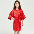 thumbnail image 2 of AJIWYH Kids Silk Bathrobe with Hood and Silk Pajama Party Outfits (Red,9-10 Years), 2 of 4