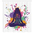 thumbnail image 3 of Ambesonne Modern Shower Curtain, Happy Words Calm, 69"Wx70"L, Multicolor, 3 of 5