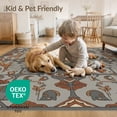 thumbnail image 4 of ODIKA 8'x10' Washable Area Rug Non-Shedding, Easy Care, Design With Alphabet Border And Safari Map Layout Zoo Animal Educational for King Size Bedroom Under Bed, Master Suite, 4 of 7