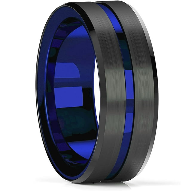 Simple 8mm Purple Stainless Steel Rings For Men Women Purple Matte Finish Beveled Polished Edge Men Rings Wedding Band Jewelry Style3 9