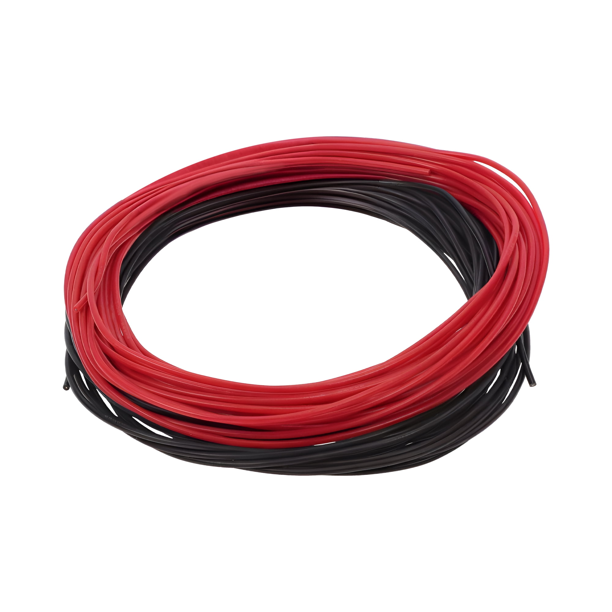Unique Bargains 1 Set 24AWG Universal Ground Wire Car Radio, Automotive, Car speakers Power Wire Fully Insulated& Soft Touch Jacket TC Black,Red 26FT Black+26FT Red