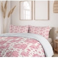 thumbnail image 6 of Ambesonne Coral Duvet Cover Sets, Peonies English Roses, 2-Queen, Dark Coral Pale Pink, 6 of 7