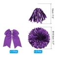 thumbnail image 2 of Uxcell Cheerleading Pom Poms, with Finger Holes and Purple Large Cheerleader Hair Bow for Sport Dance, Purple 2Pcs, 2 of 7