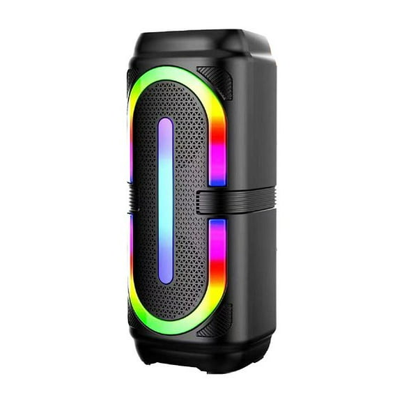 Altavoz v5.3 Portátil, Sonido Envolvente con TF/USB/FM/Micrófono, Batería de Larga Duración para Casa y Exterior