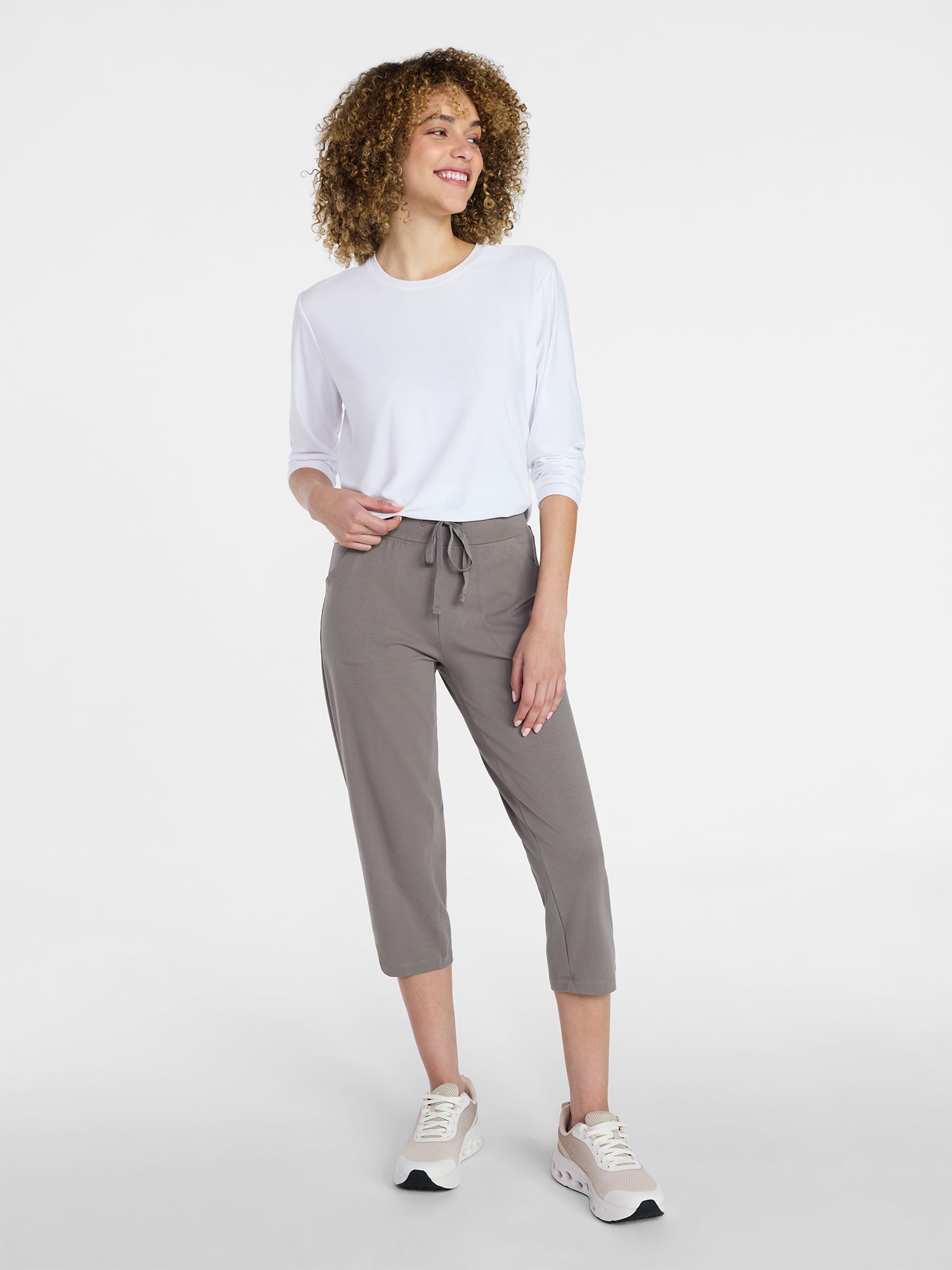 Athletic Works Women's and Women's Plus Knit Capri Pants, 22" Inseam, Sizes XS-4X