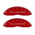 thumbnail image 2 of MGP Front set 2 Caliper Covers Engraved Front Silverado Red finish silver ch Fits select: 2011 ,2013 CHEVROLET SILVERADO K1500 LT, 2 of 4