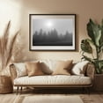 thumbnail image 3 of Foggy Pines, Cutler - Cutler Maine Photography Black Framed Wall Art Print 16 x 24 inches, 3 of 4