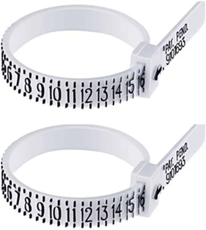 2 PCS Ring Sizer Set, Jewelry Measurement Plastic Finger Sizer Ring Gauge Measuring Tool Belt
