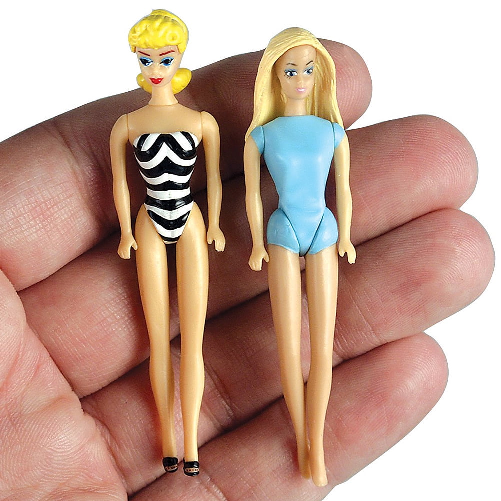 (Set/2) Worlds Smallest Barbie Doll - 3" Tall Poseable Figures w