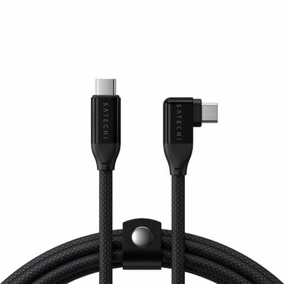 Satechi Right-Angle USB-C to USB-C Data and Charge Cable (1m), 240W Power Delivery, 20Gbps Data Transfer, 4K/60Hz Video, USB-IF Certified, Braided Nylon,