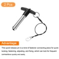 thumbnail image 3 of Uxcell 2Pack T Handle Lock Pins, 12mm x 50mm Usage Length Stainless Steel Push-Button Quick Release Pin, 3 of 6