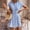 Sky Blue women's button down shirt dress a1, variant on Women's Striped Collared Short Sleeve Button Down Mini Shirt Dress Casual Boho Travel Vacation Summer Sundresses Clothes Travel Outfits, Sky Blue S